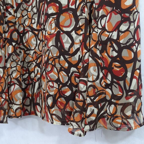 Elementz Multicolor Abstract Print A-line Midi Skirt Women Size S Lined - Picture 4 of 10